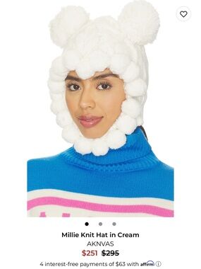 Brand new with tags -Aknvas Millie Knit Hat in Cream